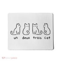 Un Deux Trois Cat Funny Mousepad thumb 0