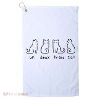 Un Deux Trois Cat Funny Golf Towel thumb 0