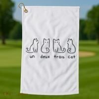 Un Deux Trois Cat Funny Golf Towel thumb 1