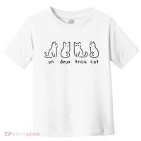 Un Deux Trois Cat Funny Toddler T-Shirt thumb 0