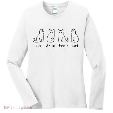 Un Deux Trois Cat Funny Women's Long Sleeve Shirt