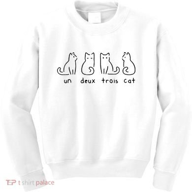 Un Deux Trois Cat Funny Kids Sweatshirt