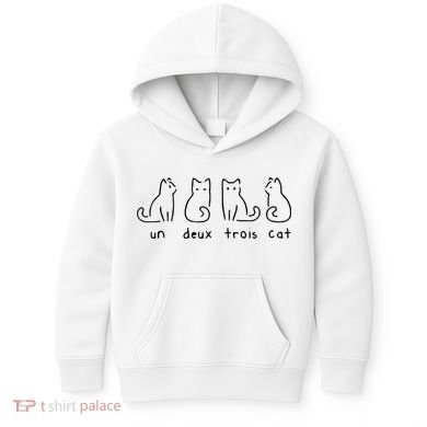 Un Deux Trois Cat Funny Kids Hoodie