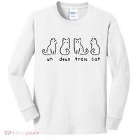 Un Deux Trois Cat Funny Kids Long Sleeve Shirt thumb 0