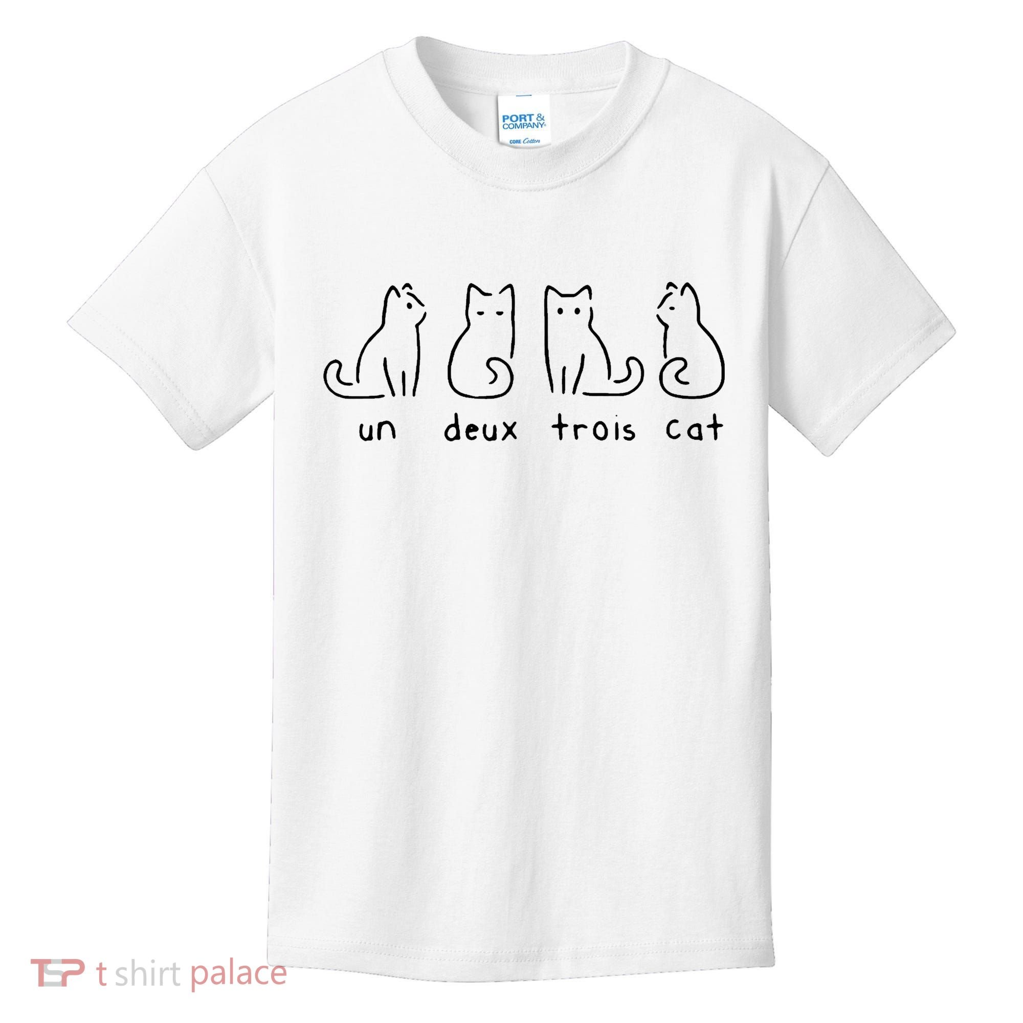Un Deux Trois Cat Funny Kids T-Shirt