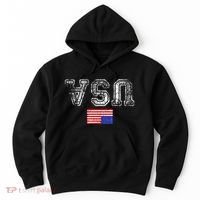 Upside Down Usa Flag In Distress Us Constitution Usa Pride Hoodie thumb 0