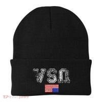 Upside Down Usa Flag In Distress Us Constitution Usa Pride Beanie thumb 0