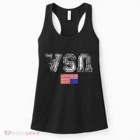 Upside Down Usa Flag In Distress Us Constitution Usa Pride Women's Tank Top thumb 0