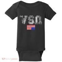Upside Down Usa Flag In Distress Us Constitution Usa Pride Baby Bodysuit thumb 0