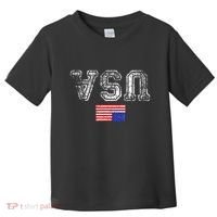 Upside Down Usa Flag In Distress Us Constitution Usa Pride Toddler T-Shirt thumb 0