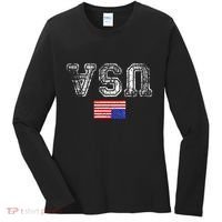 Upside Down Usa Flag In Distress Us Constitution Usa Pride Women's Long Sleeve Shirt thumb 0