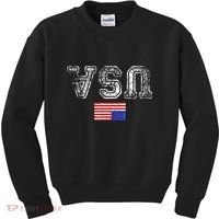 Upside Down Usa Flag In Distress Us Constitution Usa Pride Kids Sweatshirt thumb 0