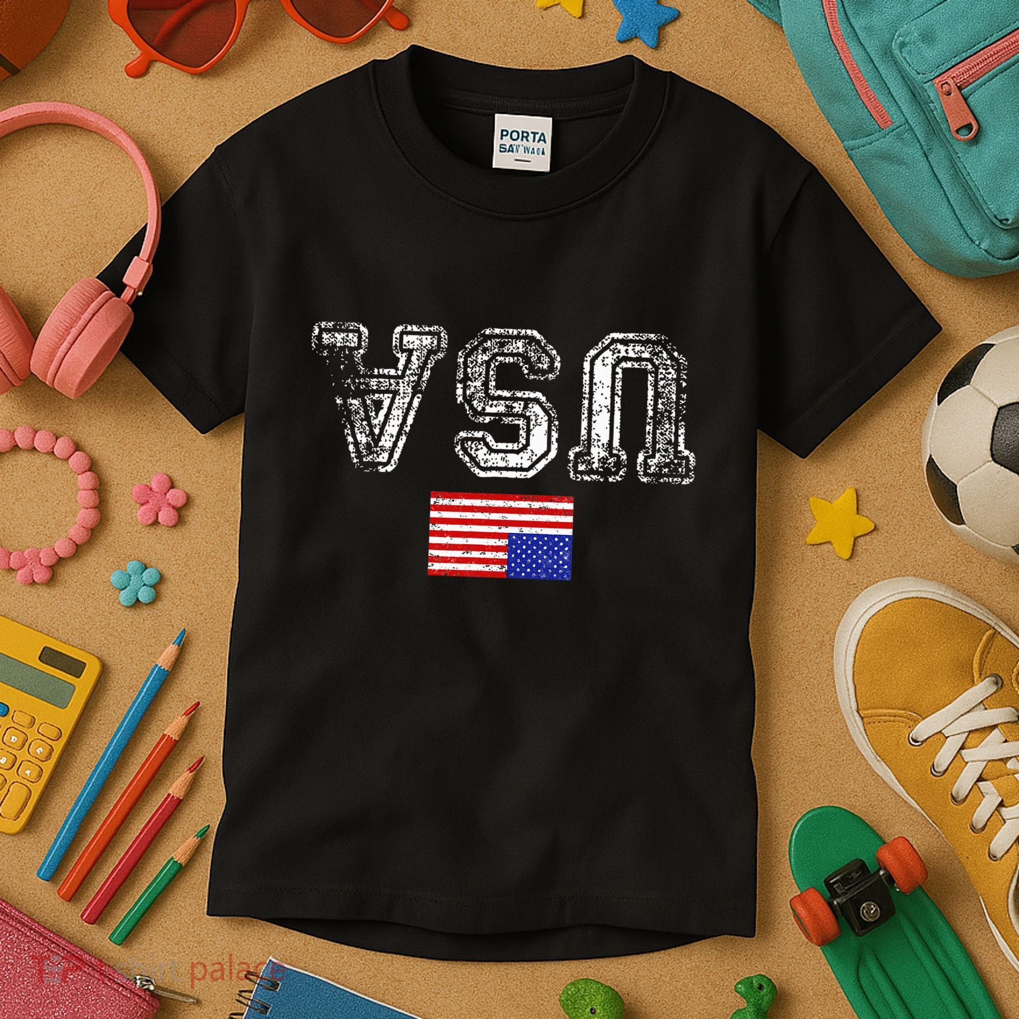 Upside Down Usa Flag In Distress Us Constitution Usa Pride Kids T-Shirt