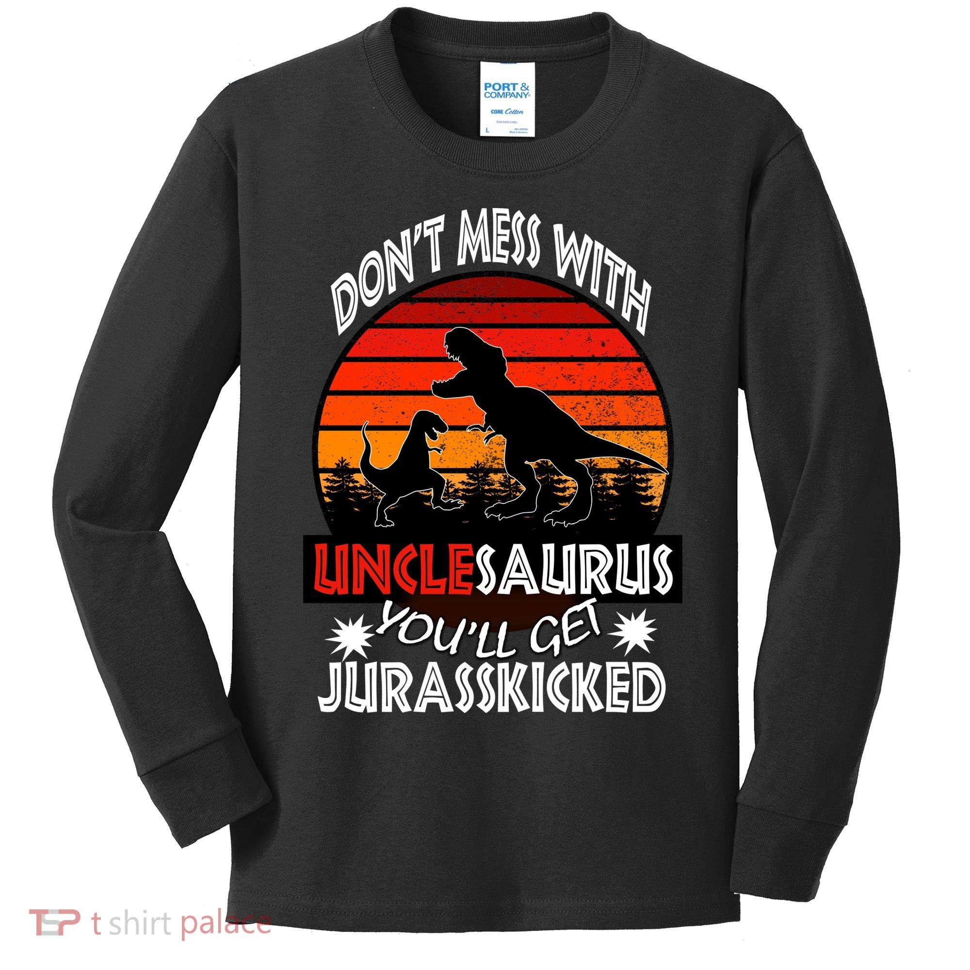 Uncle Dinosaur Kids Long Sleeve Shirt