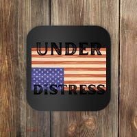 Under Distress Upside Down American Flag USA Coaster thumb 0
