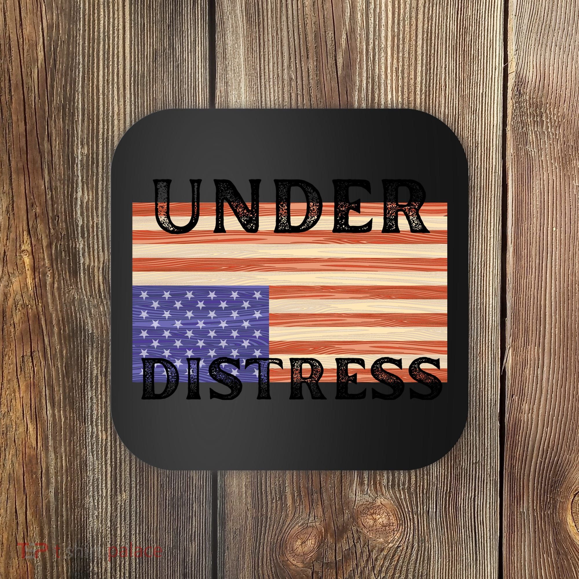 Under Distress Upside Down American Flag USA Coaster