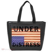 Under Distress Upside Down American Flag USA Tote Bag thumb 0