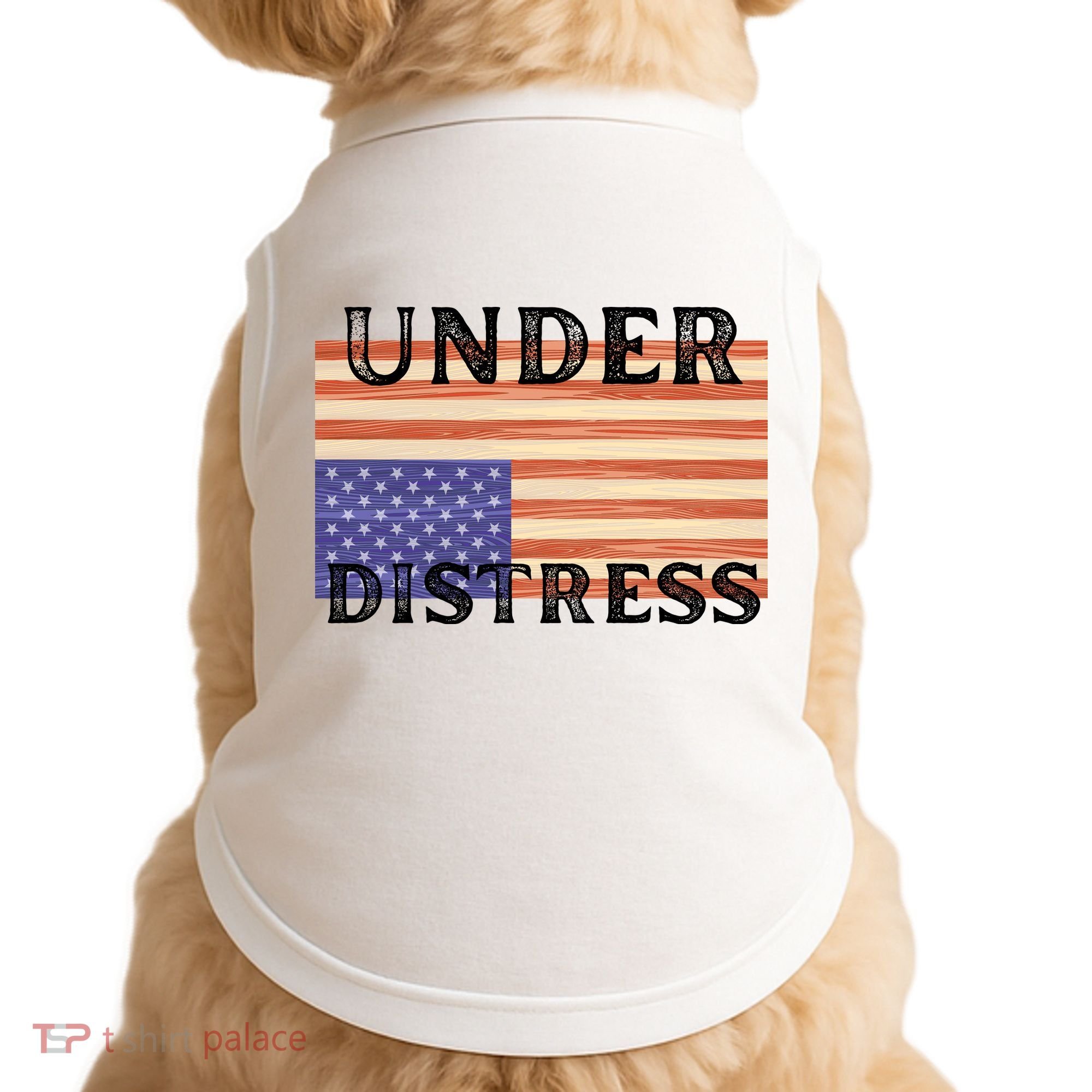 Under Distress Upside Down American Flag USA Doggie Tank
