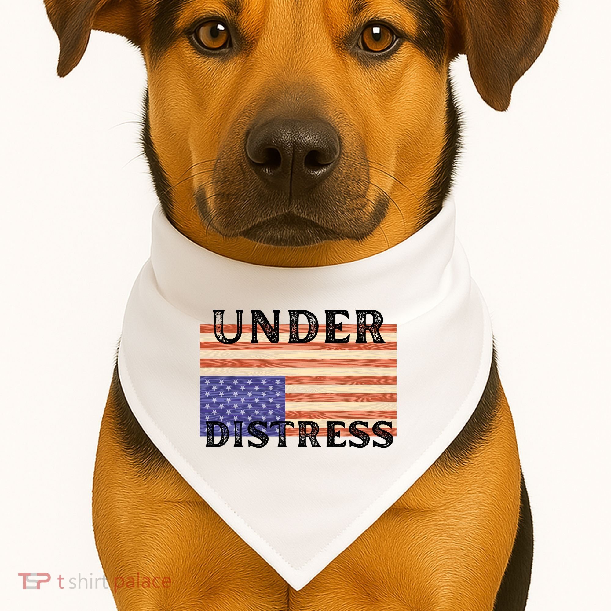 Under Distress Upside Down American Flag USA USA-Made Doggie Bandana