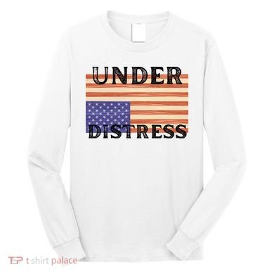 Under Distress Upside Down American Flag USA Long Sleeve Shirt