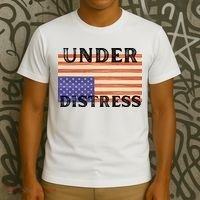 Under Distress Upside Down American Flag USA T-Shirt thumb 3