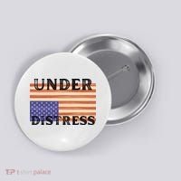 Under Distress Upside Down American Flag USA Button thumb 0