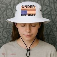 Under Distress Upside Down American Flag USA Bucket Hat thumb 3