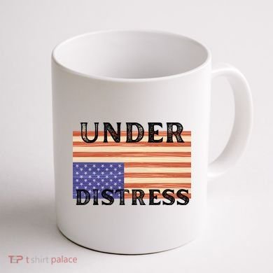 Under Distress Upside Down American Flag USA Coffee Mug back