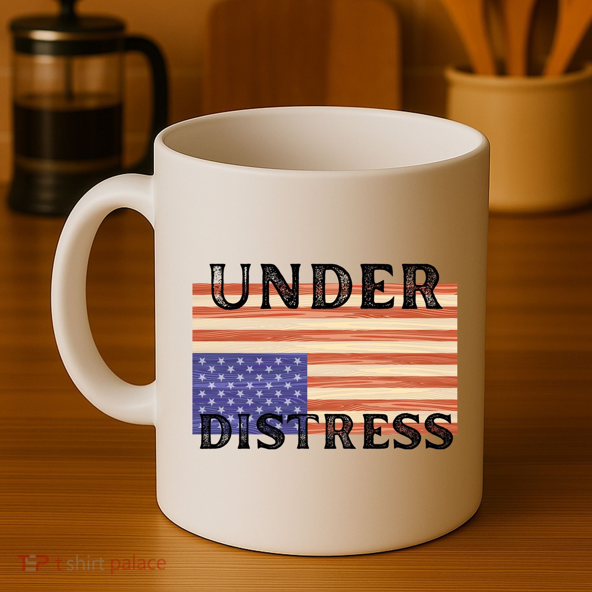Under Distress Upside Down American Flag USA Coffee Mug