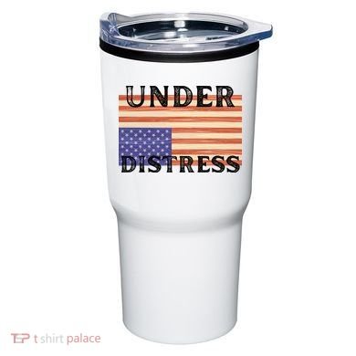 Under Distress Upside Down American Flag USA Tumbler