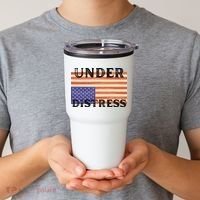 Under Distress Upside Down American Flag USA Tumbler thumb 2