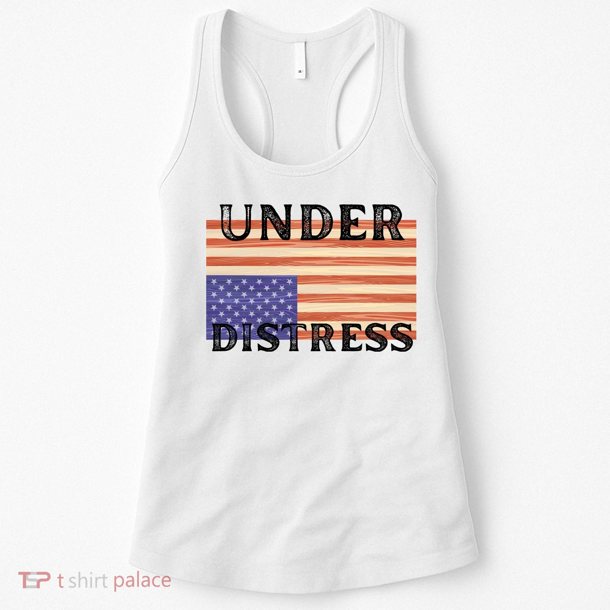 Under Distress Upside Down American Flag USA Women's Tank Top