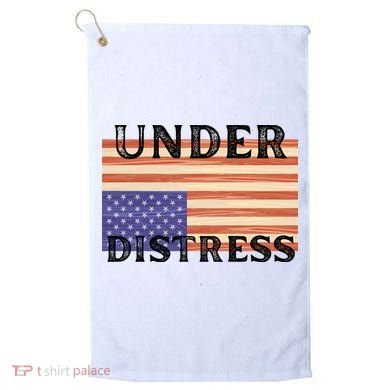 Under Distress Upside Down American Flag USA Golf Towel