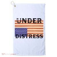 Under Distress Upside Down American Flag USA Golf Towel thumb 0