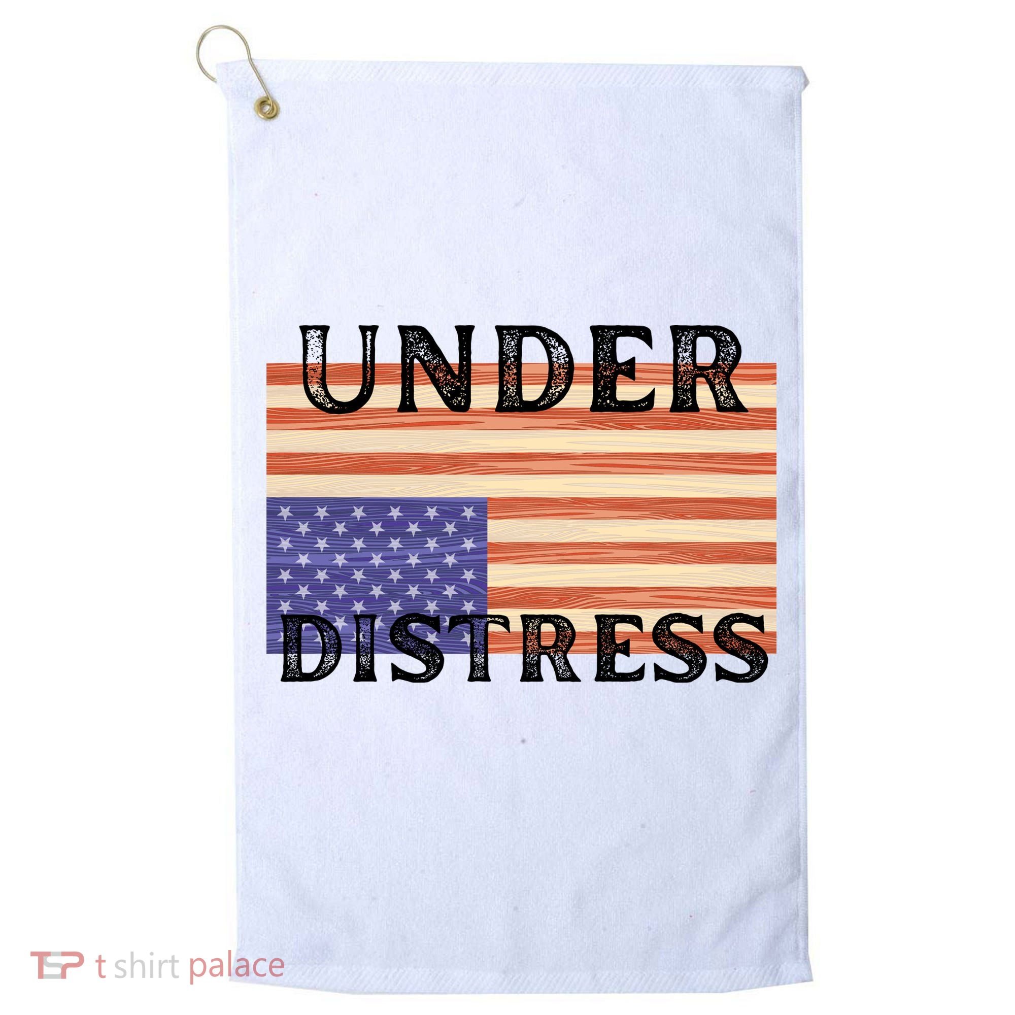 Under Distress Upside Down American Flag USA Golf Towel