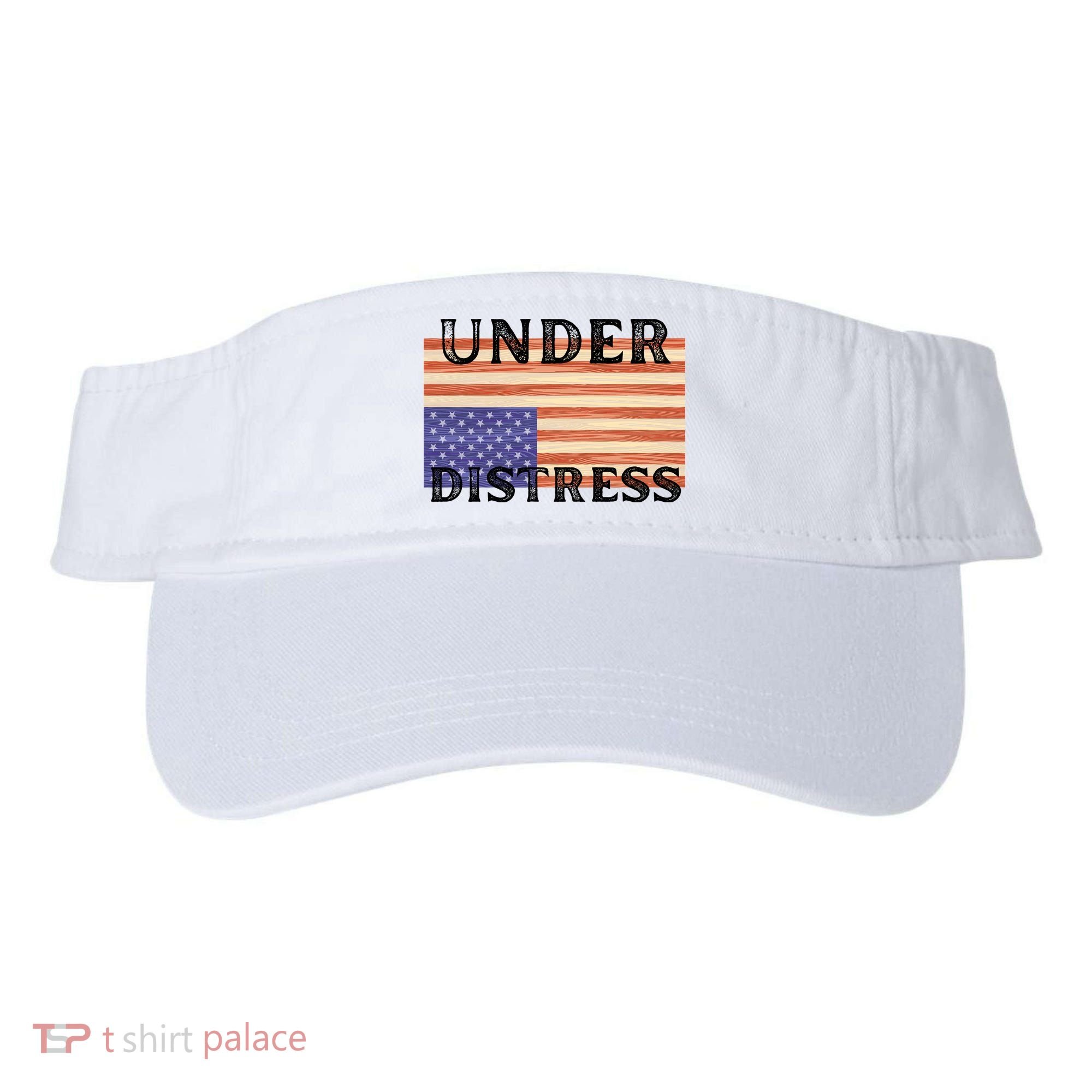 Under Distress Upside Down American Flag USA Visor
