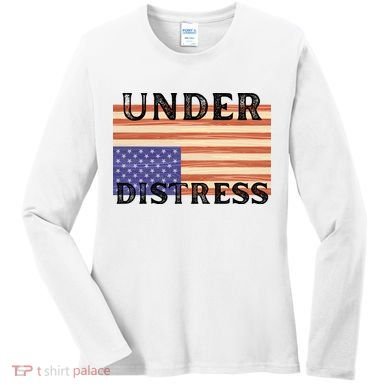 Under Distress Upside Down American Flag USA Women's Long Sleeve Shirt