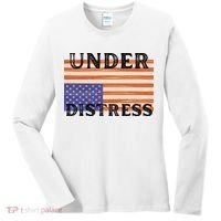 Under Distress Upside Down American Flag USA Women's Long Sleeve Shirt thumb 0