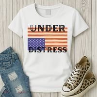 Under Distress Upside Down American Flag USA Women's T-Shirt thumb 3