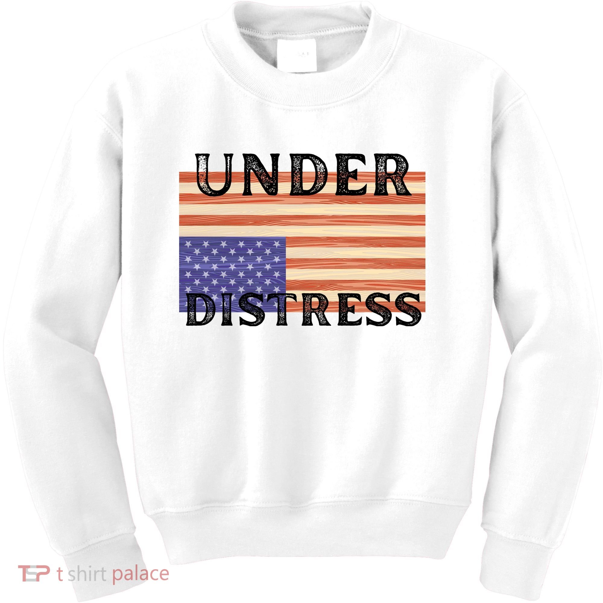 Under Distress Upside Down American Flag USA Kids Sweatshirt