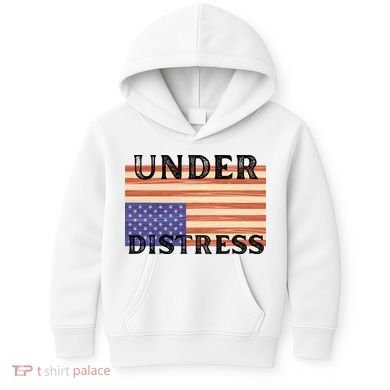 Under Distress Upside Down American Flag USA Kids Hoodie