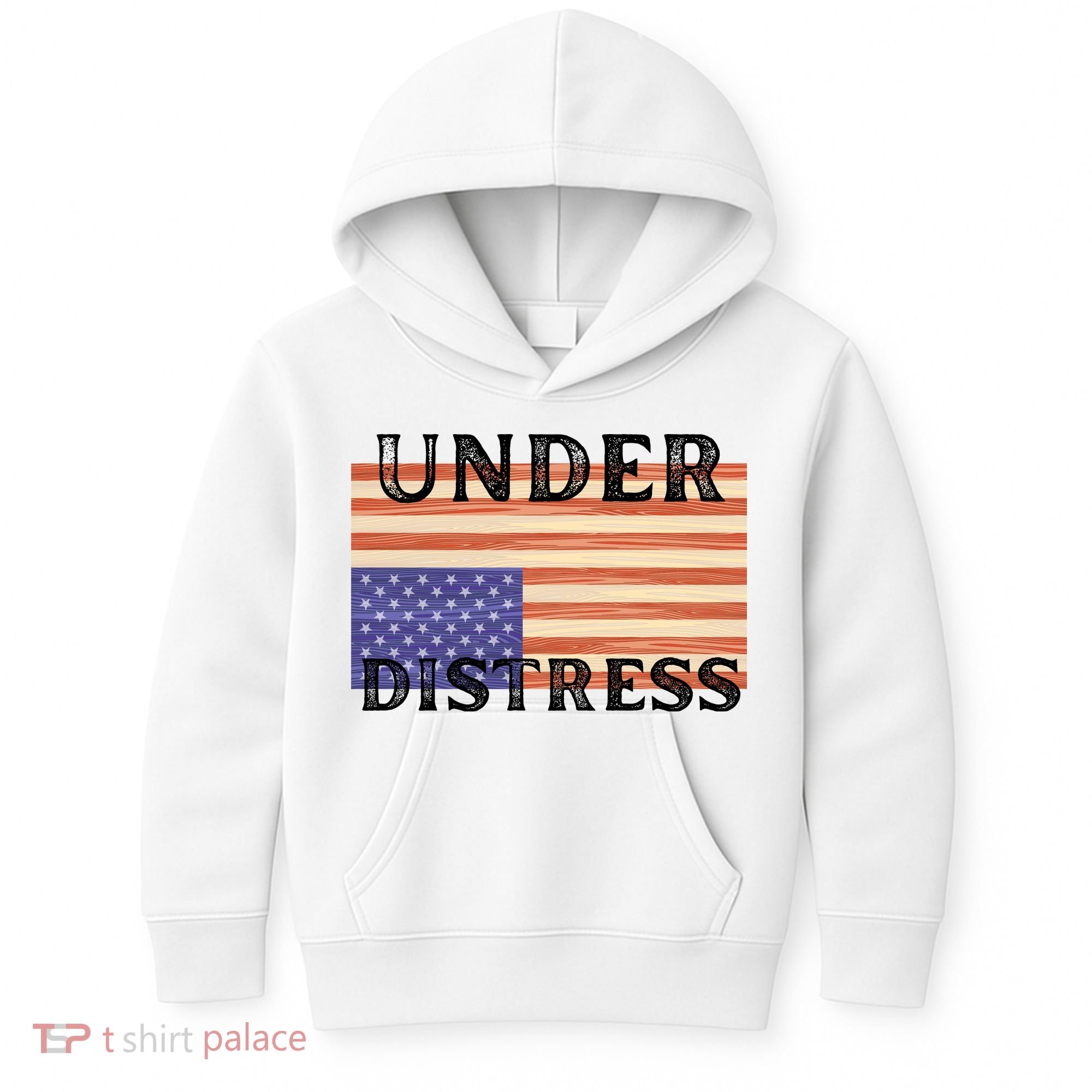 Under Distress Upside Down American Flag USA Kids Hoodie