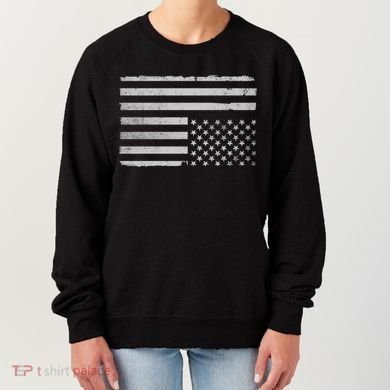 Upside Down Us Flag Distressed American Flag Women's Sweatshirt