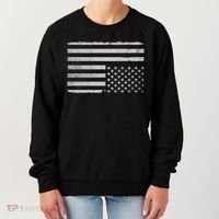 Upside Down Us Flag Distressed American Flag Women's Sweatshirt thumb 0