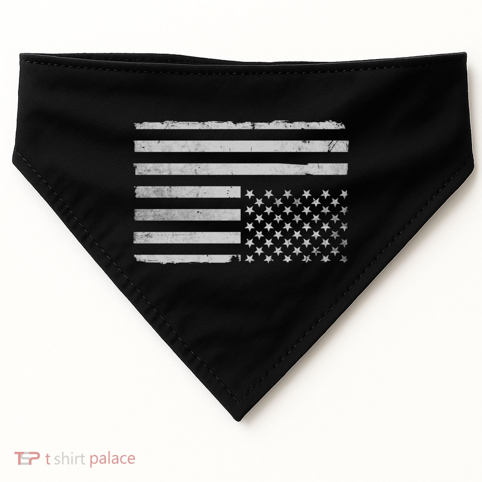 Upside Down Us Flag Distressed American Flag USA-Made Doggie Bandana