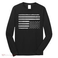 Upside Down Us Flag Distressed American Flag Long Sleeve Shirt thumb 0