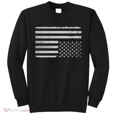 Upside Down Us Flag Distressed American Flag Sweatshirt