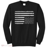 Upside Down Us Flag Distressed American Flag Sweatshirt thumb 0