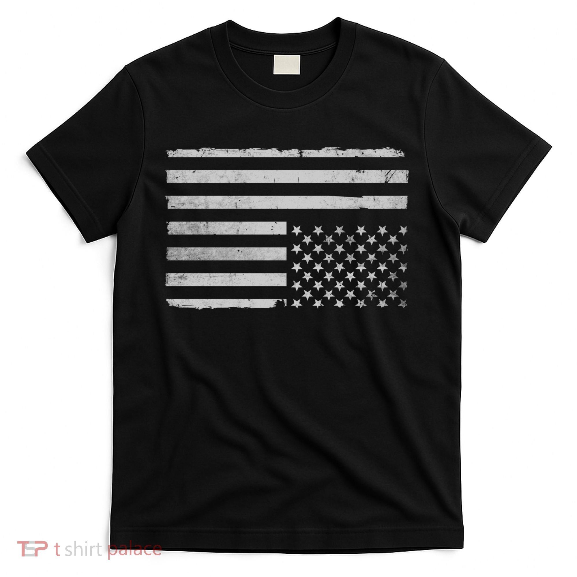 Upside Down Us Flag Distressed American Flag T-Shirt