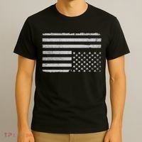 Upside Down Us Flag Distressed American Flag T-Shirt thumb 3